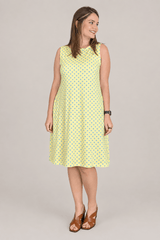 Vestido Sofia na cor Mini Poá Amarelo com Azul, foto 2 de 2