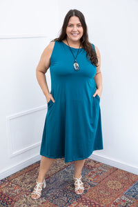 Vestido Sofia na cor Verde Oceano, foto 3 de 4