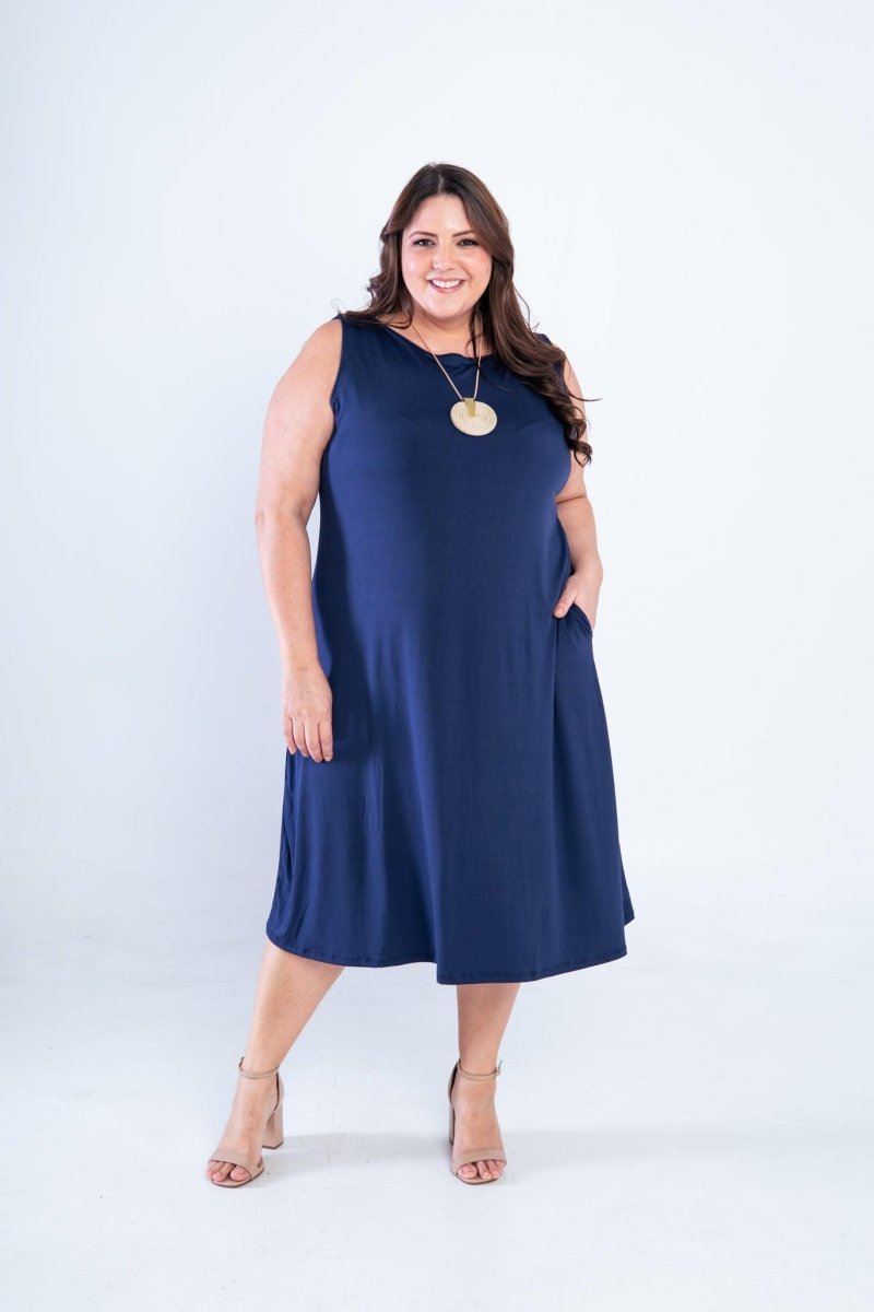 Vestido Sofia - Malha Confort Regata Midi - Naguirre Shop