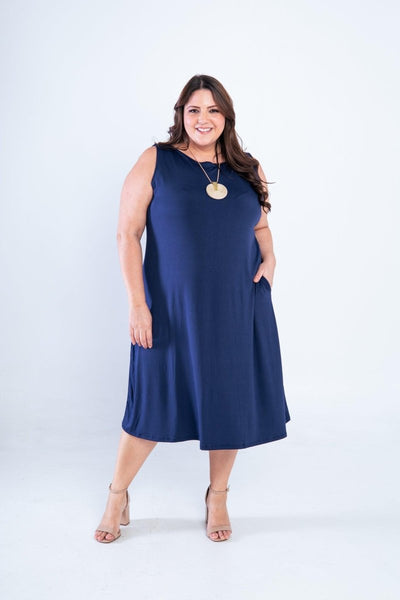 Vestido Sofia - Malha Confort Regata Midi - Naguirre Shop