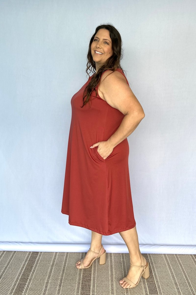 Vestido Sofia - Malha Confort Regata Midi - Naguirre Shop