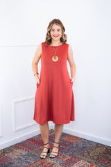 Vestido Sofia - Malha Confort Regata Midi - Naguirre Shop