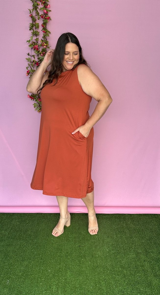 Vestido Sofia - Malha Confort Regata Midi - Naguirre Shop