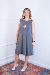 Vestido Sofia - Malha Confort Regata Midi - Naguirre Shop