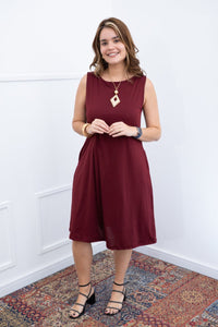 Vestido Sofia regata midi, vista frontal — Padrão (Tam 40 ao 46) / Marsalla.