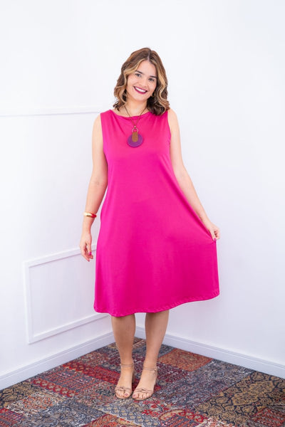 Vestido Sofia - Malha Confort Regata Midi - Naguirre Shop