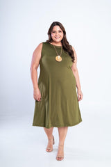 Vestido Sofia - Malha Confort Regata Midi - Naguirre Shop