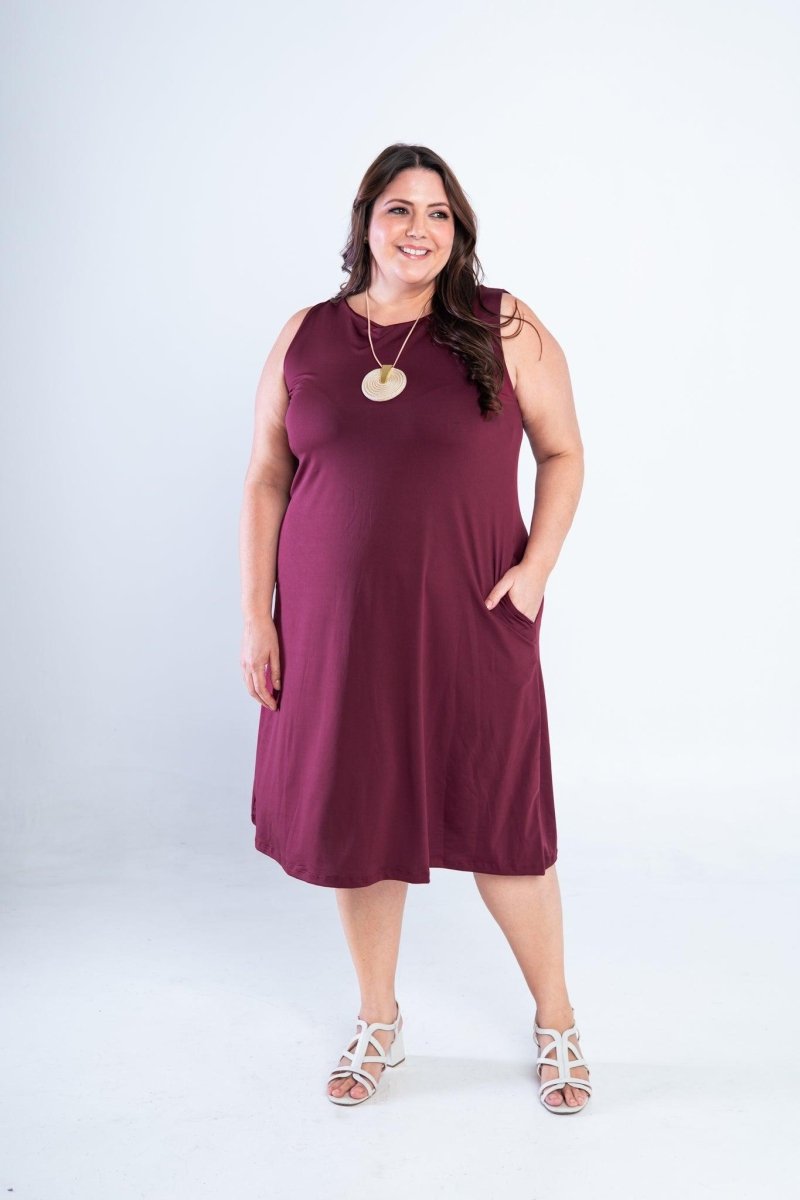 Vestido Sofia - Malha Confort Regata Midi - Naguirre Shop