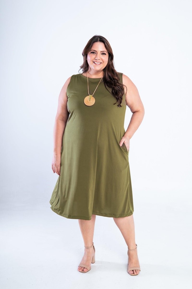 Vestido Sofia - Malha Confort Regata Midi - Naguirre Shop