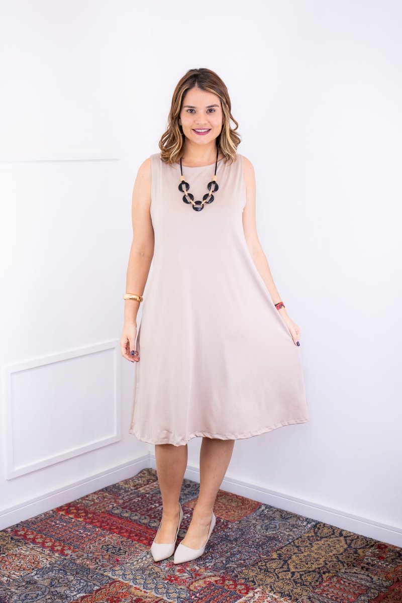 Vestido Sofia - Malha Confort Regata Midi - Naguirre Shop