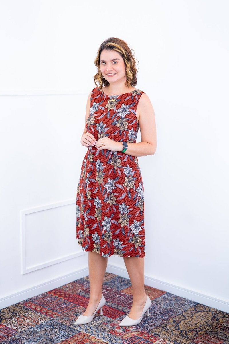 Vestido Sofia - Malha Confort Regata Midi - Naguirre Shop
