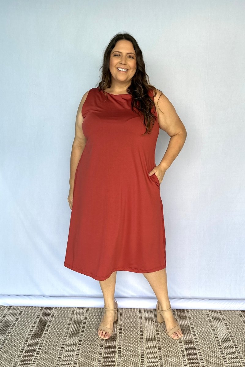 Vestido Sofia - Malha Confort Regata Midi - Naguirre Shop