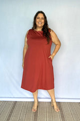 Vestido Sofia - Malha Confort Regata Midi - Naguirre Shop