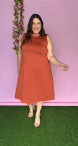 Vestido Sofia - Malha Confort Regata Midi - Naguirre Shop