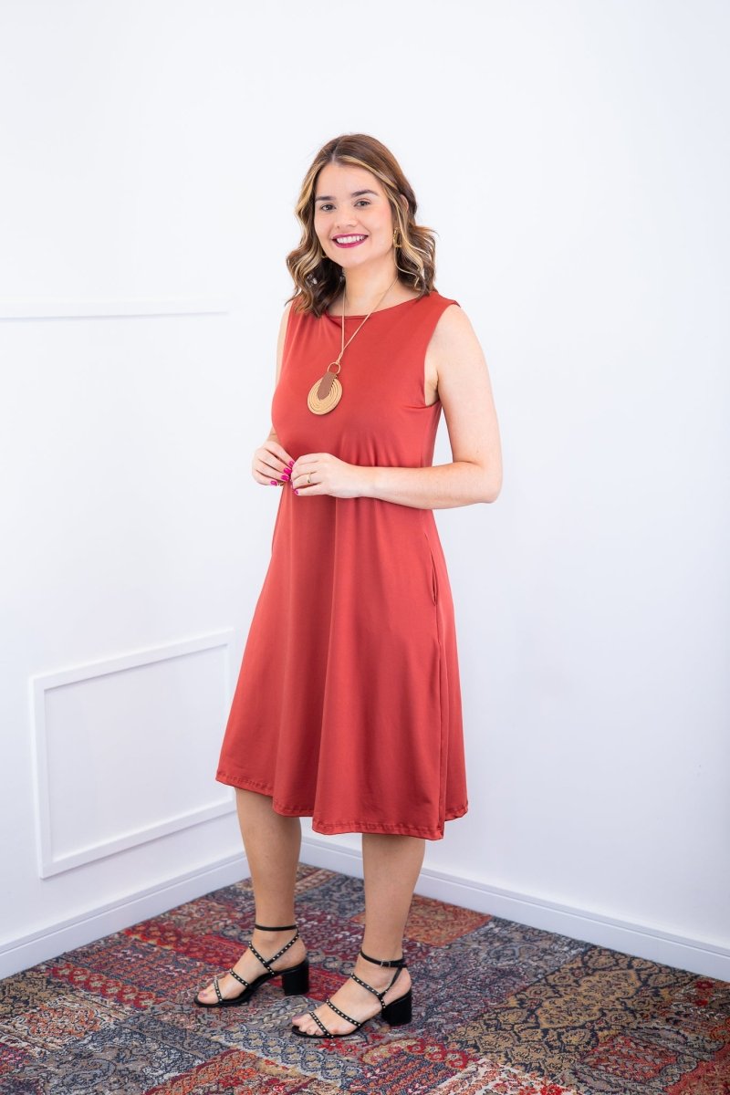 Vestido Sofia - Malha Confort Regata Midi - Naguirre Shop