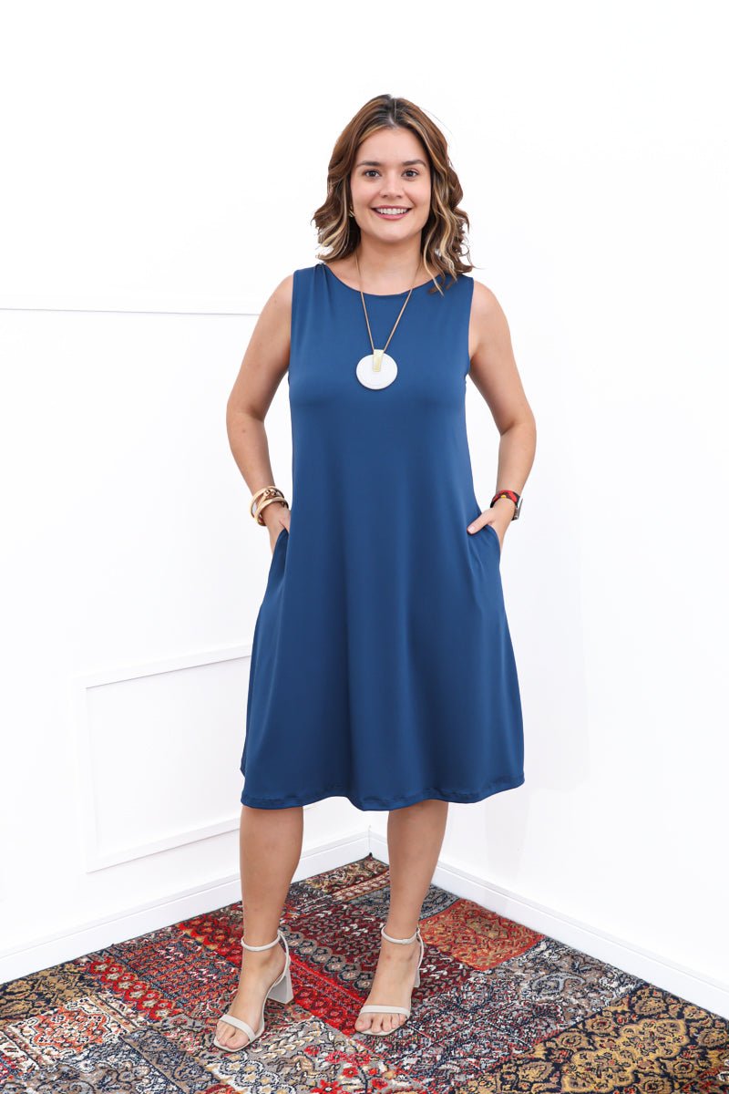 Vestido Sofia - Malha Confort Regata Midi - Naguirre Shop