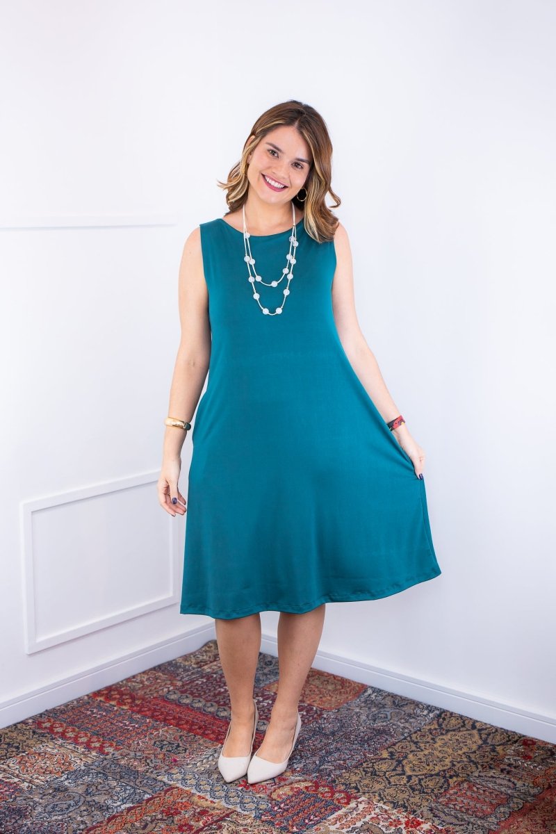 Vestido Sofia - Malha Confort Regata Midi - Naguirre Shop