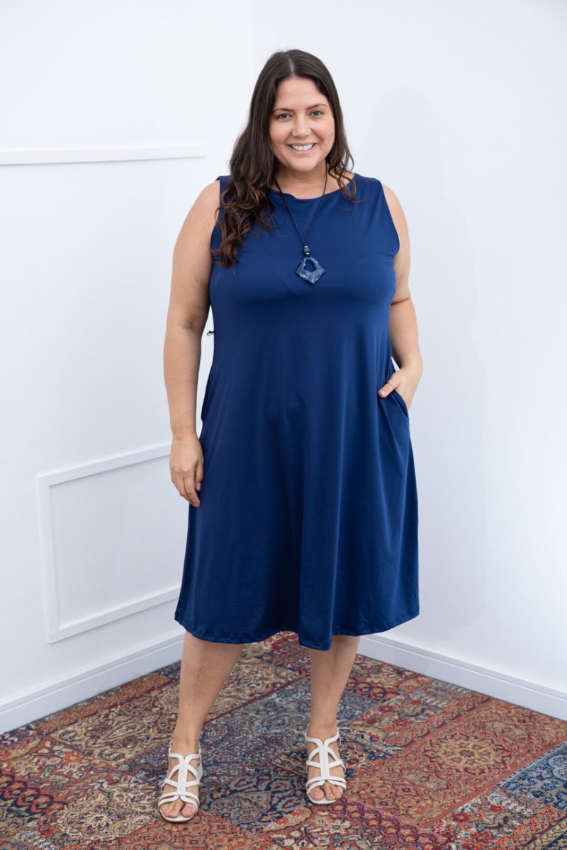 Vestido Sofia - Malha Confort Regata Midi - Naguirre Shop