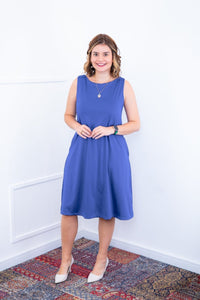Vestido Sofia na cor Azul Egípcio, foto 1 de 2