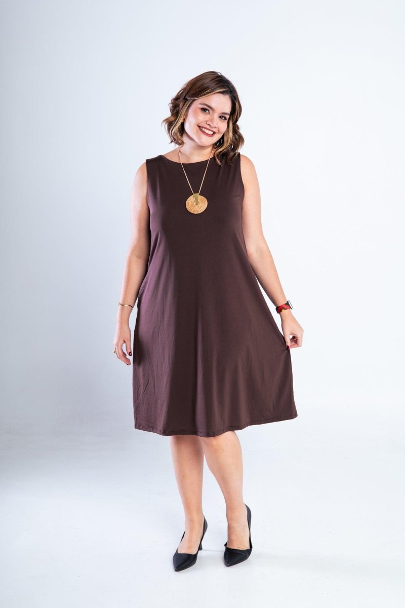 Vestido Sofia - Malha Confort Regata Midi - Naguirre Shop