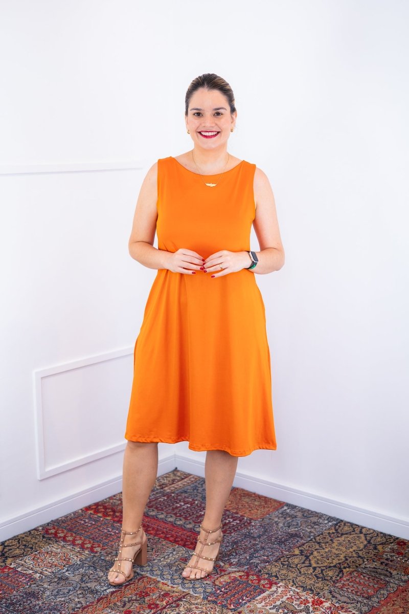 Vestido Sofia - Malha Confort Regata Midi - Naguirre Shop