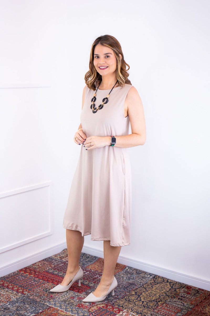 Vestido Sofia - Malha Confort Regata Midi - Naguirre Shop