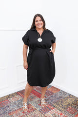 Vestido Suzy - Midi em Linho Light com Bolsos Laterais - Naguirre Shop