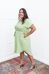 Vestido Suzy - Midi em Linho Light com Bolsos Laterais - Naguirre Shop