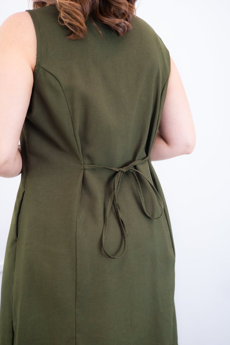 Vestido Vanessa – Midi Regata Ajustável em Viscose Marrant - Naguirre Shop