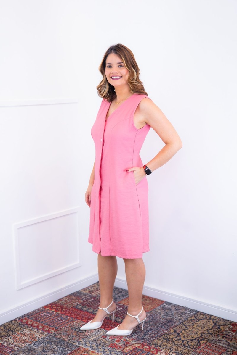 Vestido Vanessa – Midi Regata Ajustável em Viscose Marrant - Naguirre Shop