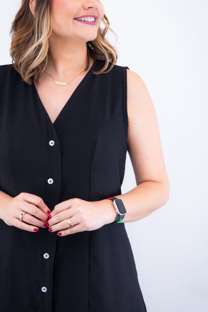 Vestido Vanessa – Midi Regata Ajustável em Viscose Marrant - Naguirre Shop