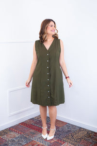 Vestido Vanessa – Midi Regata Ajustável em Viscose Marrant - Naguirre Shop