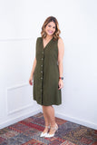 Vestido Vanessa – Midi Regata Ajustável em Viscose Marrant - Naguirre Shop
