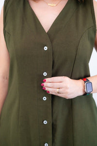 Vestido Vanessa – Midi Regata Ajustável em Viscose Marrant - Naguirre Shop