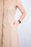Vestido Vanessa – Midi Regata Ajustável em Viscose Marrant - Naguirre Shop