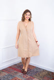 Vestido Vanessa – Midi Regata Ajustável em Viscose Marrant - Naguirre Shop
