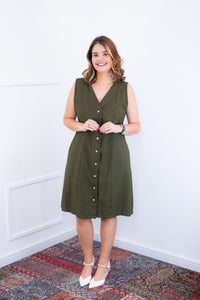 Vestido Vanessa – Midi Regata Ajustável em Viscose Marrant - Naguirre Shop