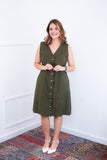Vestido Vanessa – Midi Regata Ajustável em Viscose Marrant - Naguirre Shop