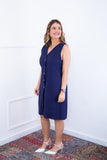 Vestido Vanessa – Midi Regata Ajustável em Viscose Marrant - Naguirre Shop
