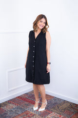 Vestido Vanessa – Midi Regata Ajustável em Viscose Marrant - Naguirre Shop