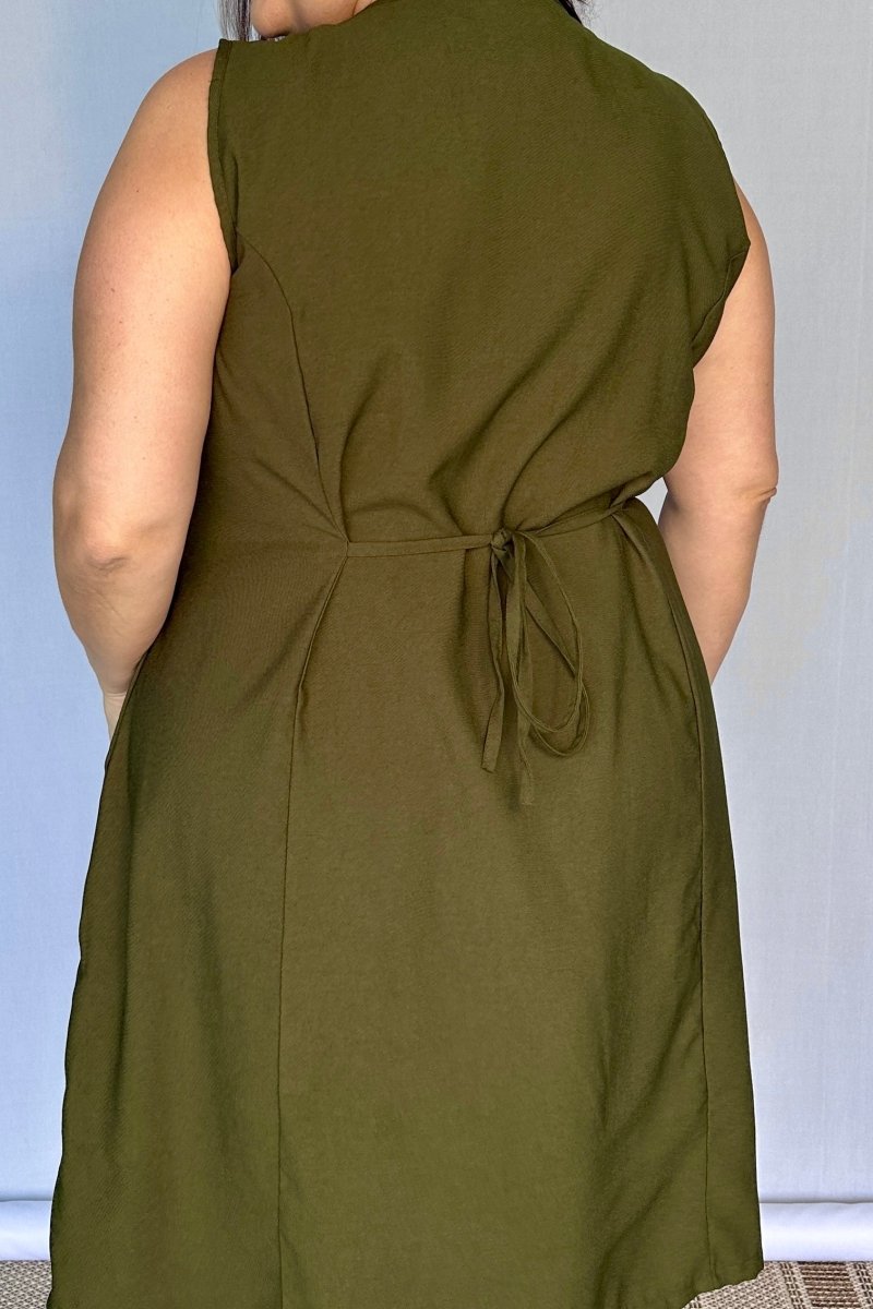Vestido Vanessa – Midi Regata Ajustável em Viscose Marrant - Naguirre Shop