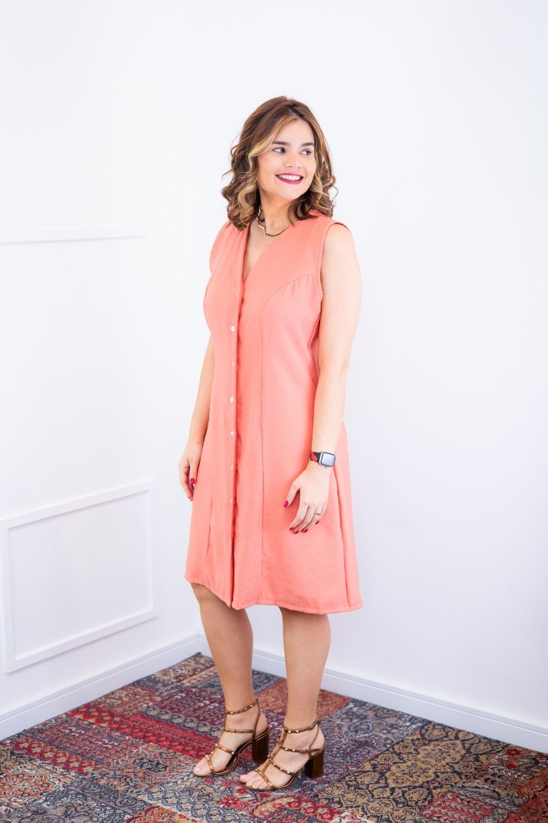 Vestido Vanessa – Midi Regata Ajustável em Viscose Marrant - Naguirre Shop