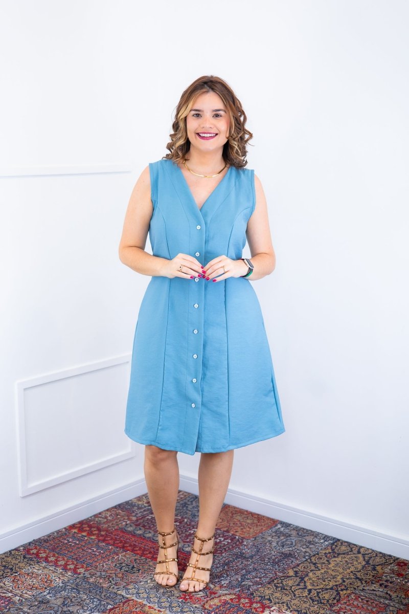 Vestido Vanessa – Midi Regata Ajustável em Viscose Marrant - Naguirre Shop
