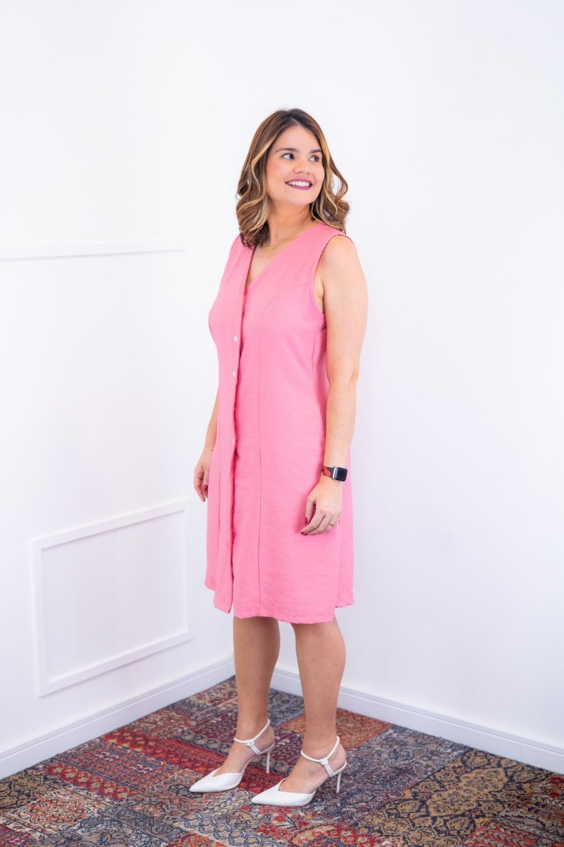 Vestido Vanessa – Midi Regata Ajustável em Viscose Marrant - Naguirre Shop