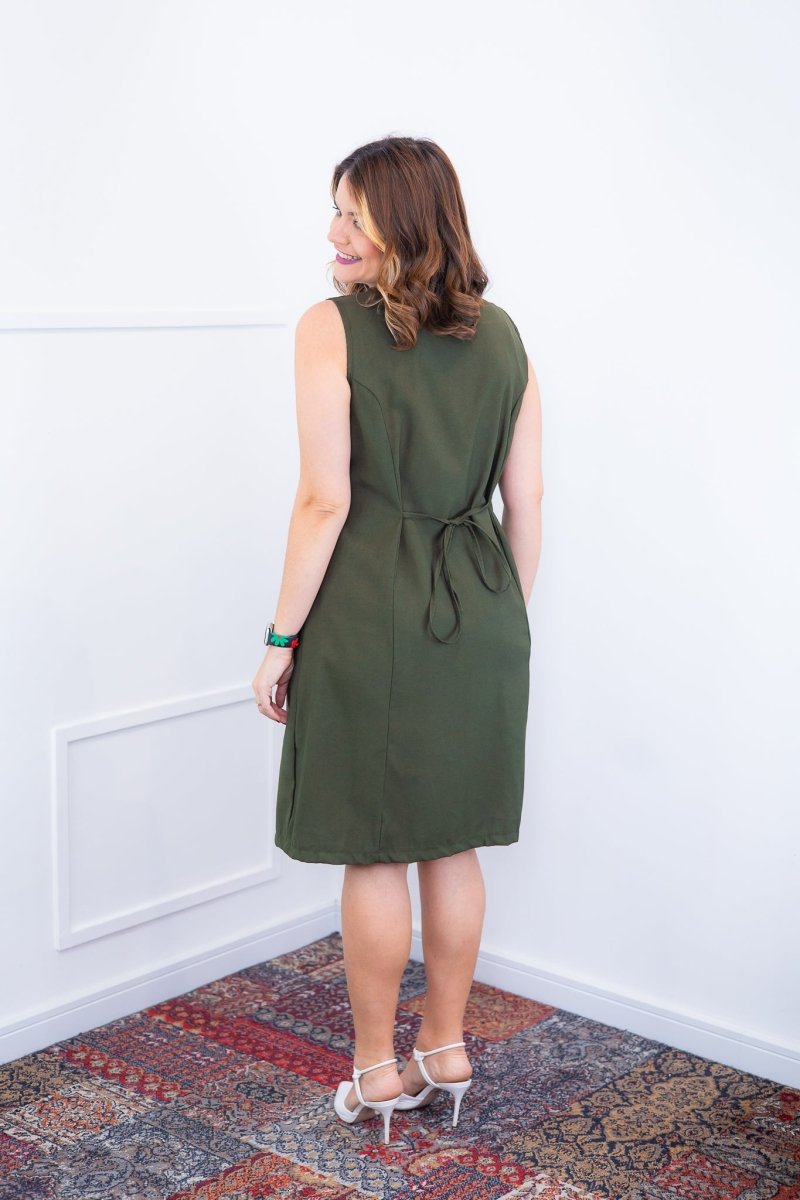Vestido Vanessa – Midi Regata Ajustável em Viscose Marrant - Naguirre Shop