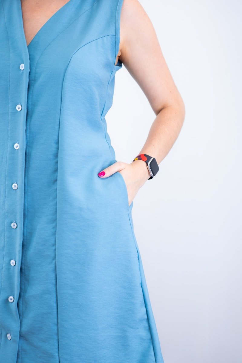 Vestido Vanessa – Midi Regata Ajustável em Viscose Marrant - Naguirre Shop