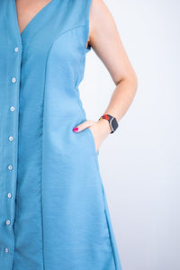Vestido Vanessa – Midi Regata Ajustável em Viscose Marrant - Naguirre Shop