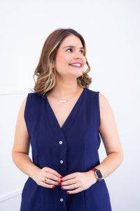 Vestido Vanessa – Midi Regata Ajustável em Viscose Marrant - Naguirre Shop