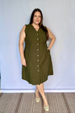 Vestido Vanessa – Midi Regata Ajustável em Viscose Marrant - Naguirre Shop