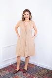 Vestido Vanessa – Midi Regata Ajustável em Viscose Marrant - Naguirre Shop
